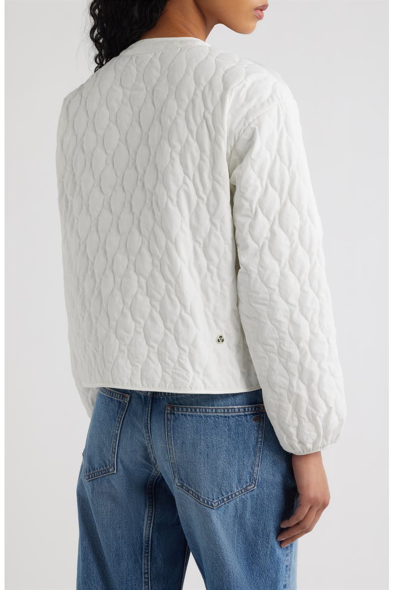 Fara Water Resistant Quilted Jacket, Alternate, color, OFF WHITE