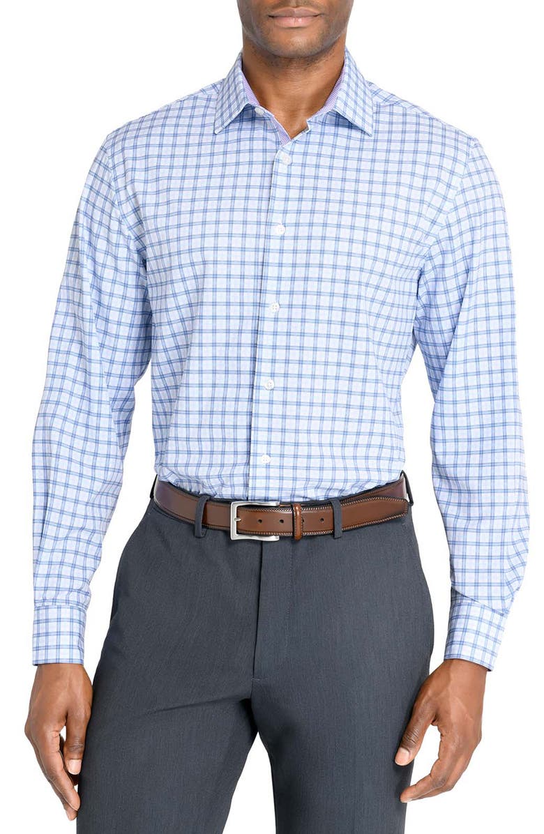 W.R.K Slim Fit Plaid Performance Dress Shirt, Main, color, 