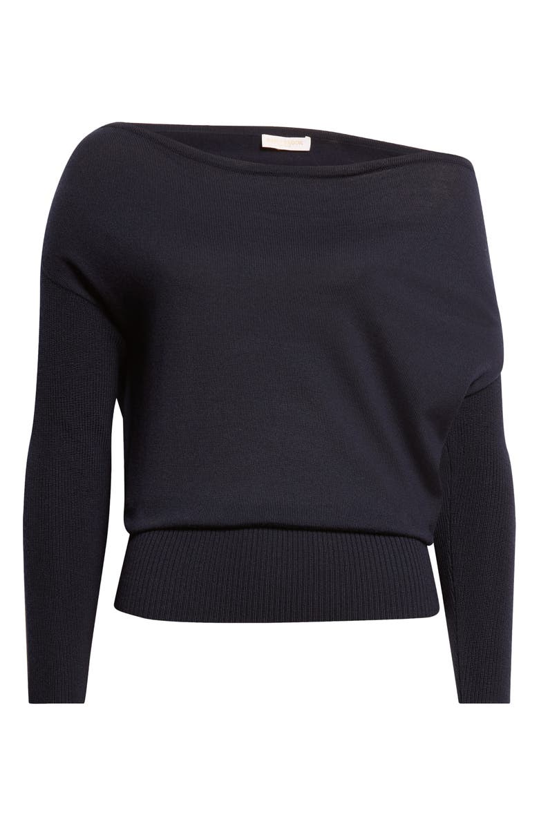 Ramy Brook Chance Wool Off the Shoulder Sweater, Alternate, color, Navy