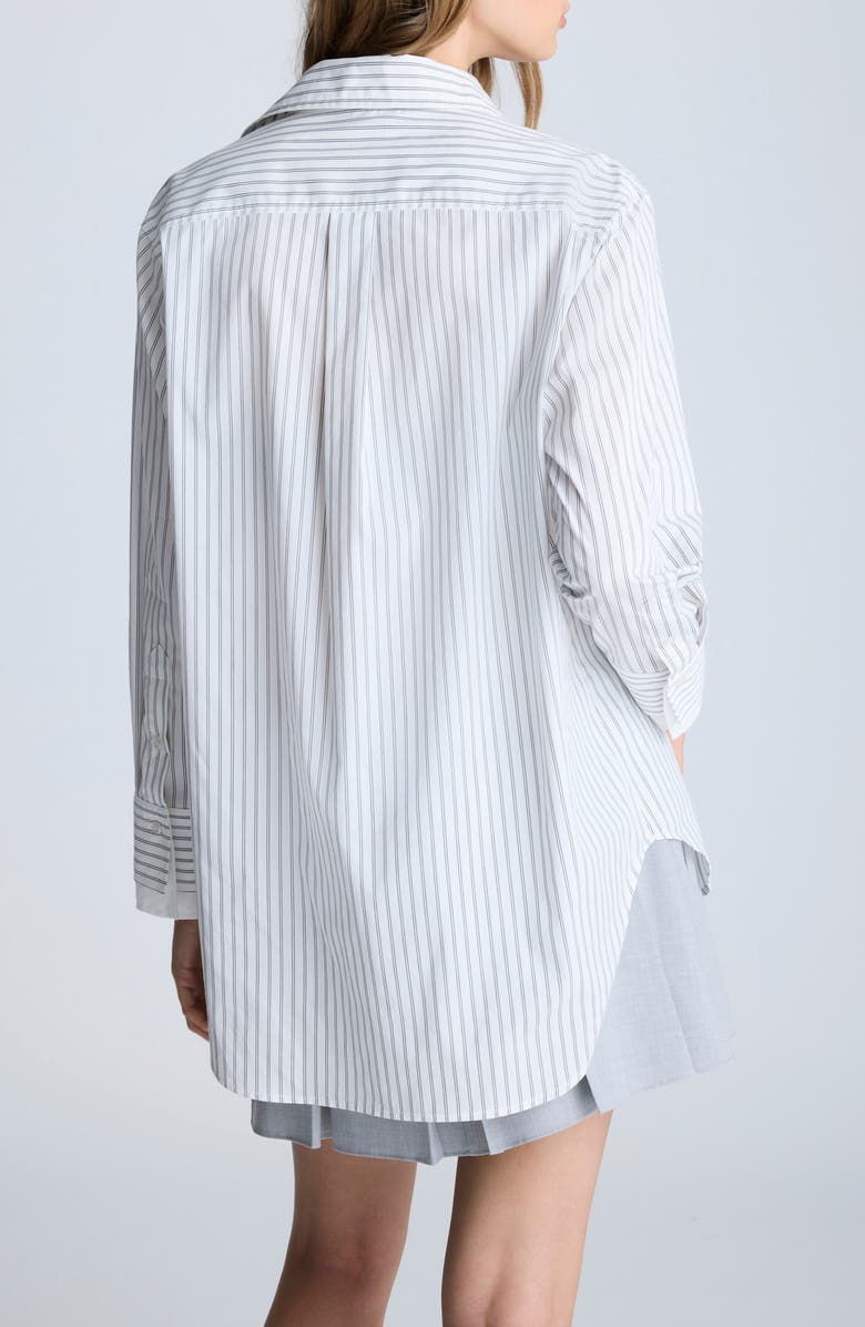 Kenneth Cole Stripe Oversize Button-Up Shirt, Alternate, color, 