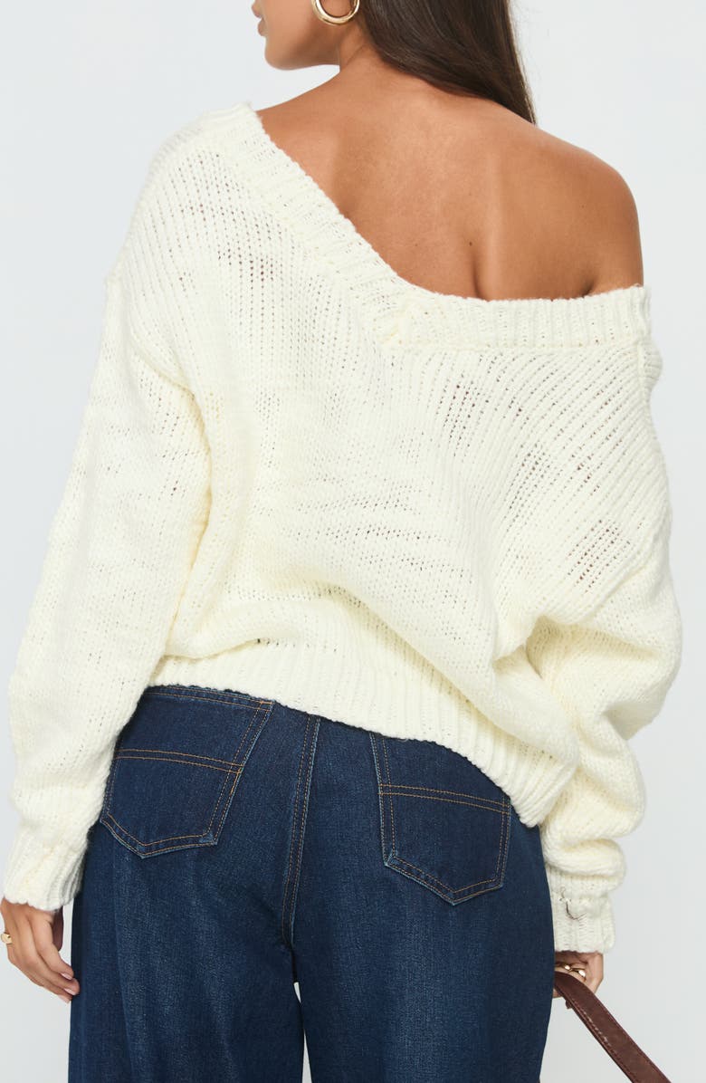 Princess Polly Talassa One-Shoulder Sweater, Alternate, color, White