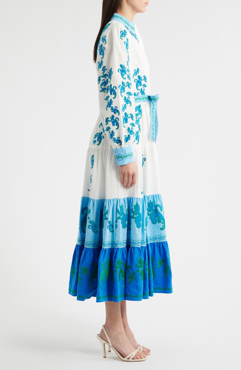 Elie Tahari The Cleo Floral Embroidered Maxi Shirtdress, Alternate, color, 