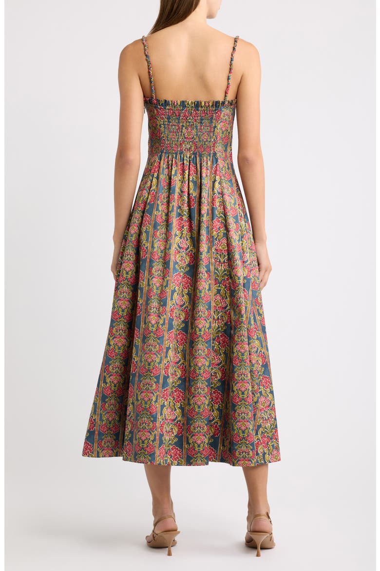 Maisie Cotton Dress, Alternate, color, IRIS MEDALLION GREE