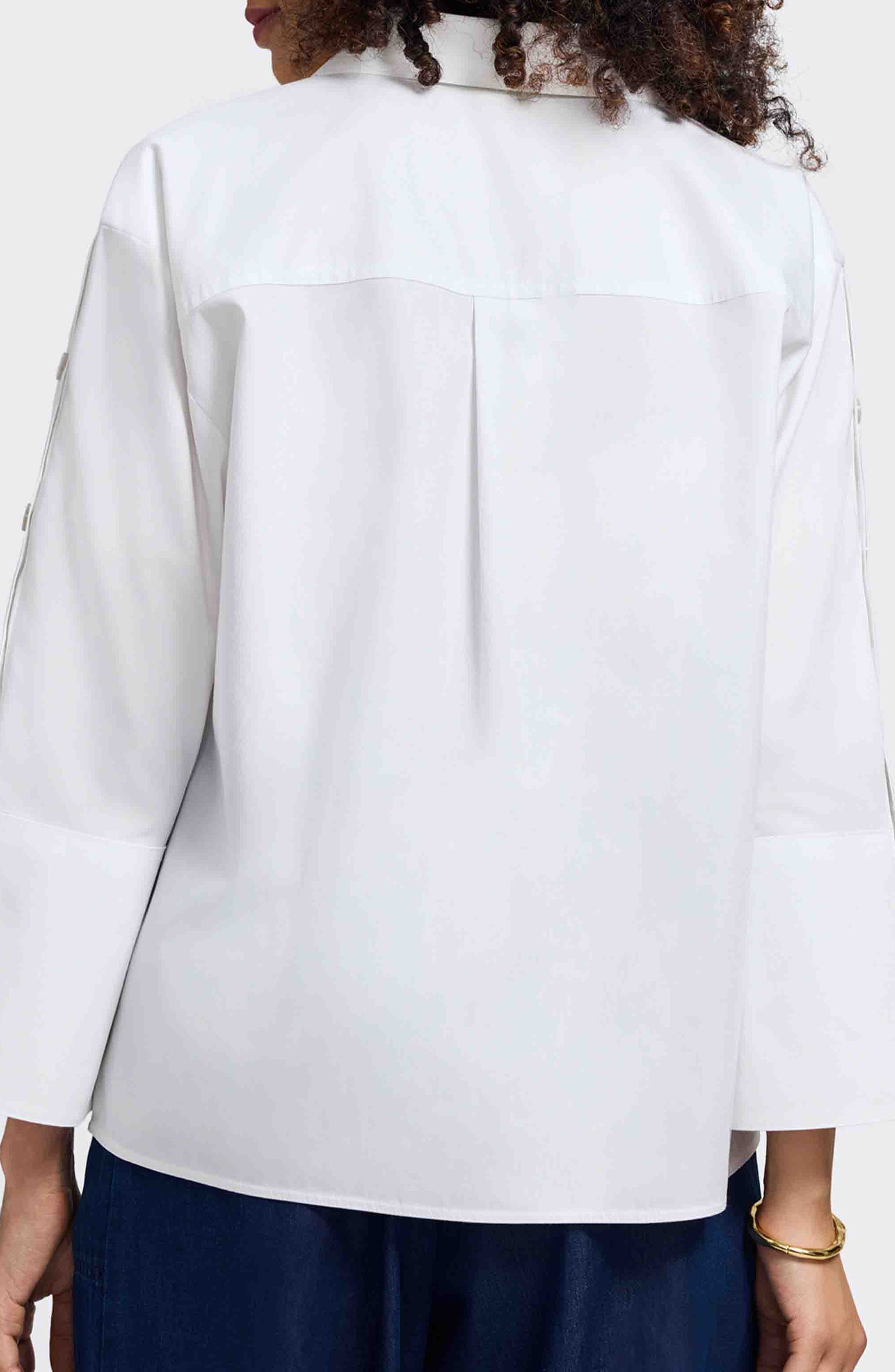 Lainey Button Accent Cotton Popover Top - image 2