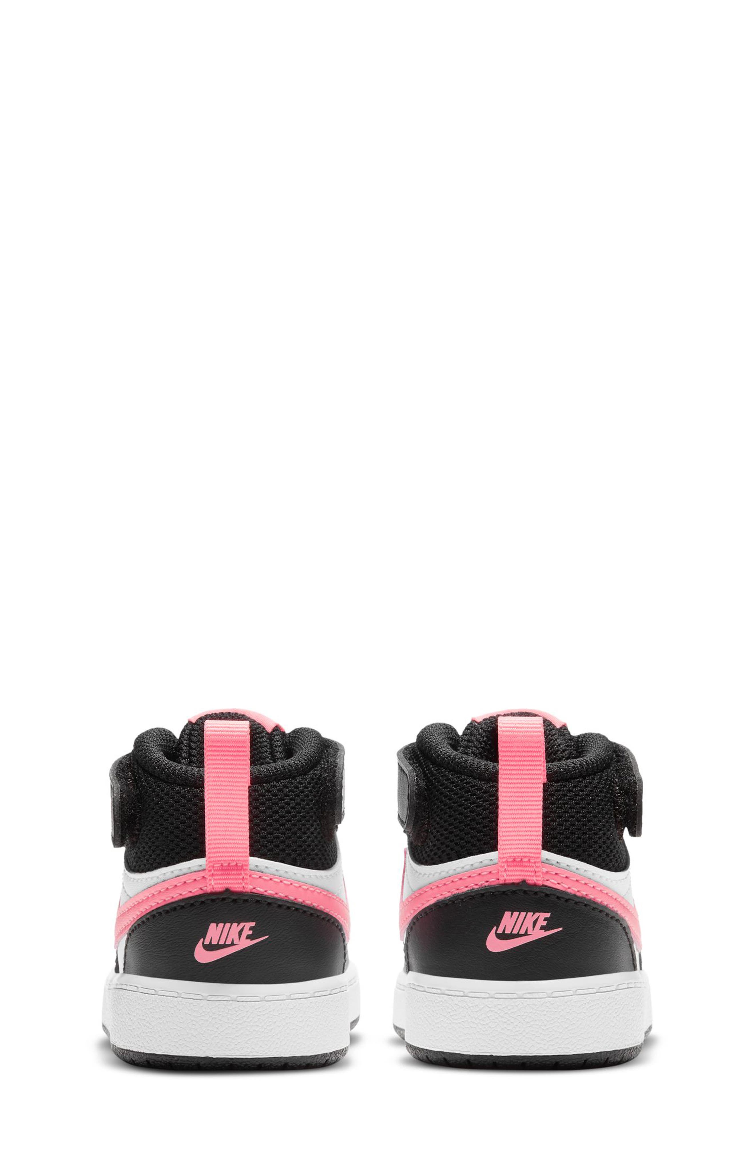 Nike Kids' Court Borough Mid 2 Sneaker, Alternate, color, Black/ White/ Sunset Pulse