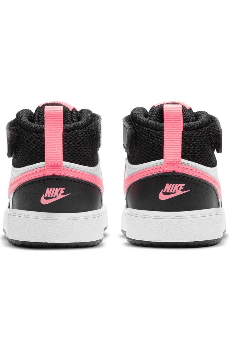 Nike Kids' Court Borough Mid 2 Sneaker, Alternate, color, Black/ White/ Sunset Pulse