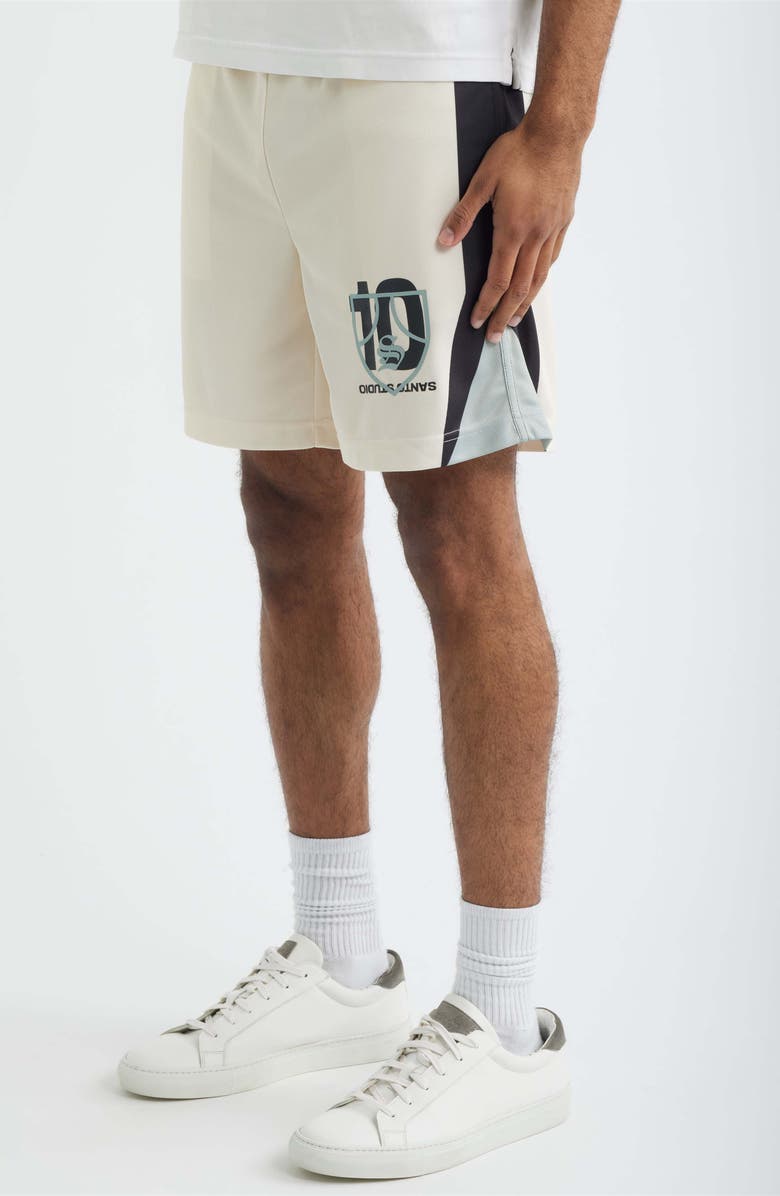 SANTO STUDIO Santo Shield Soccer Roma Mesh Shorts - Twitch Edition, Alternate, color, Cream
