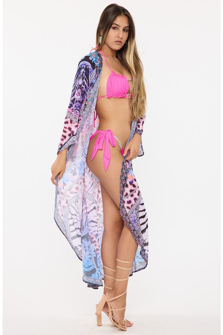 Animal Print Duster, Alternate, color, PURPLE