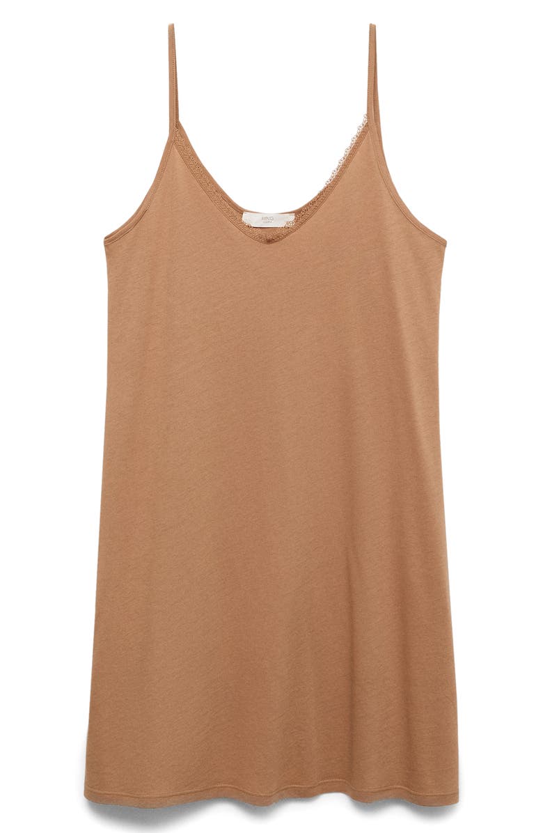 MANGO Lace Trim Nightgown, Alternate, color, 