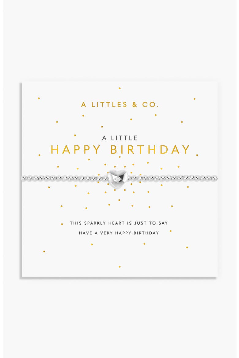 A Little 'Happy Birthday' Bracelet, Main, color, Metallic Silver