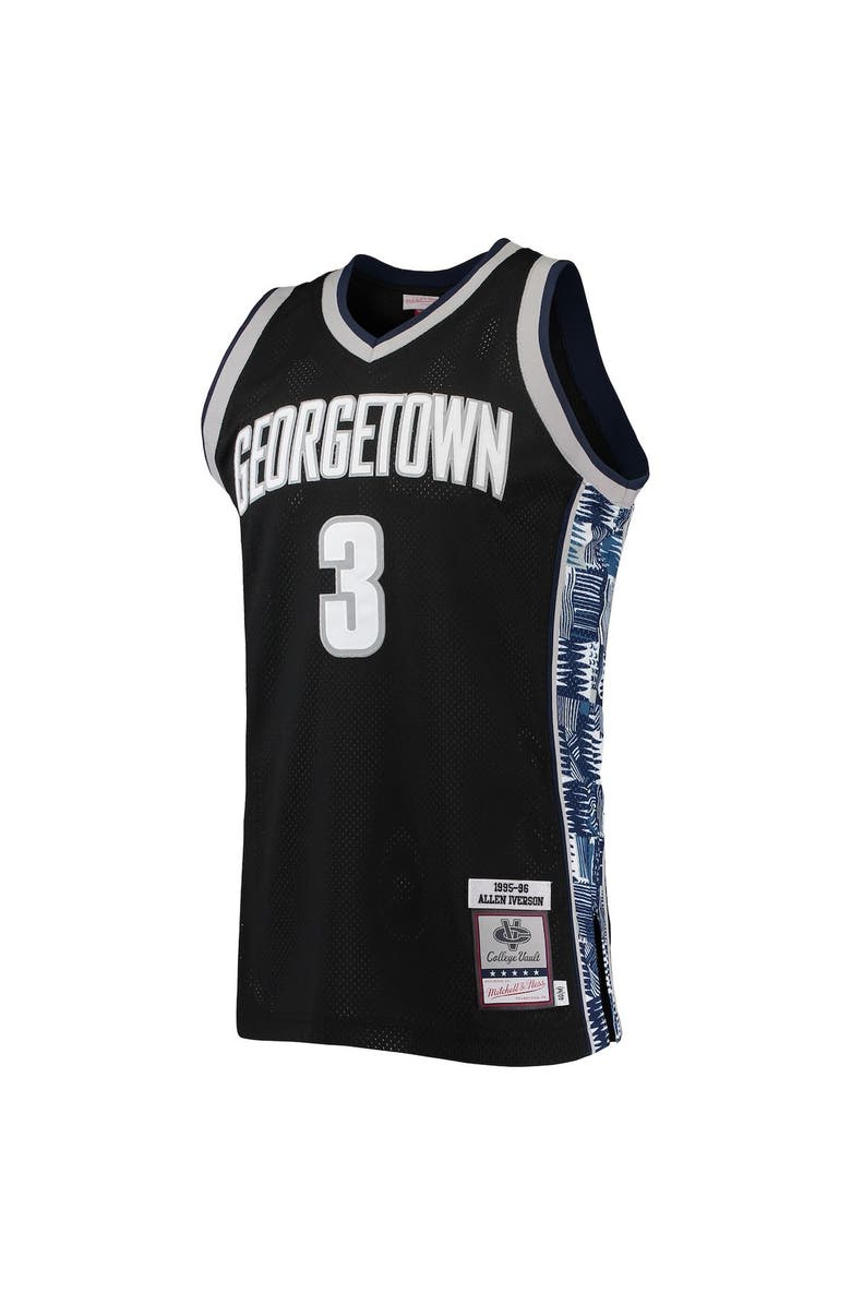 Mitchell & Ness Men's Mitchell & Ness Allen Iverson Black Georgetown Hoyas 1995/96 Authentic Throwback Jersey, Alternate, color, 