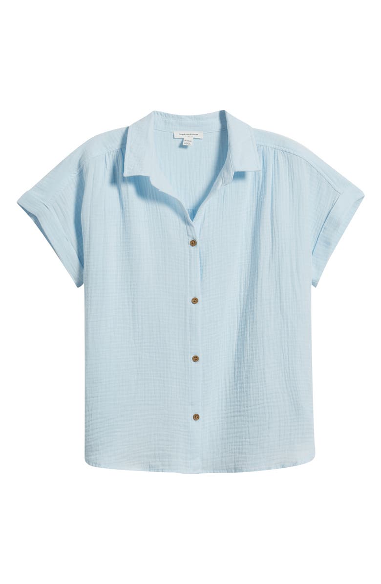 beachlunchlounge Devin Gauze Shirt, Main, color, Lullaby Blue