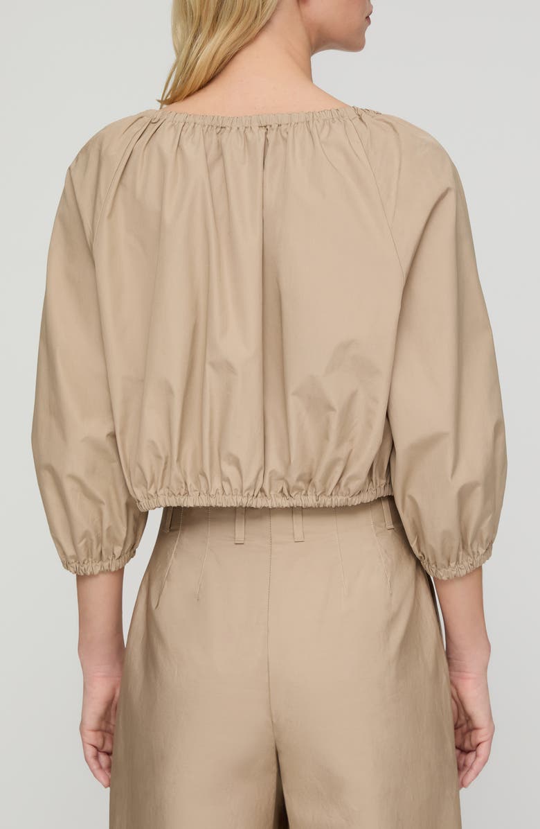 Lafayette 148 New York Crop Organic Cotton Poplin Bubble Jacket, Alternate, color, Clay