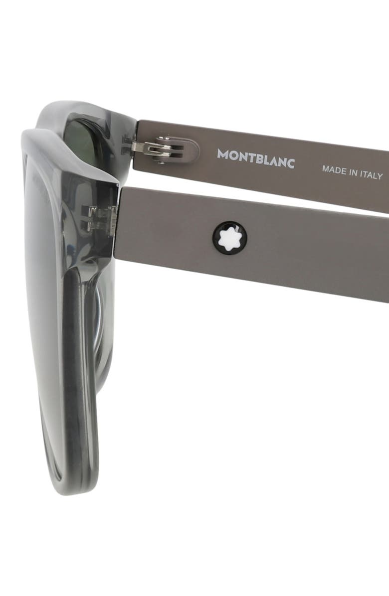 Montblanc 56mm Square Sunglasses, Alternate, color, Grey Ruthenium Green