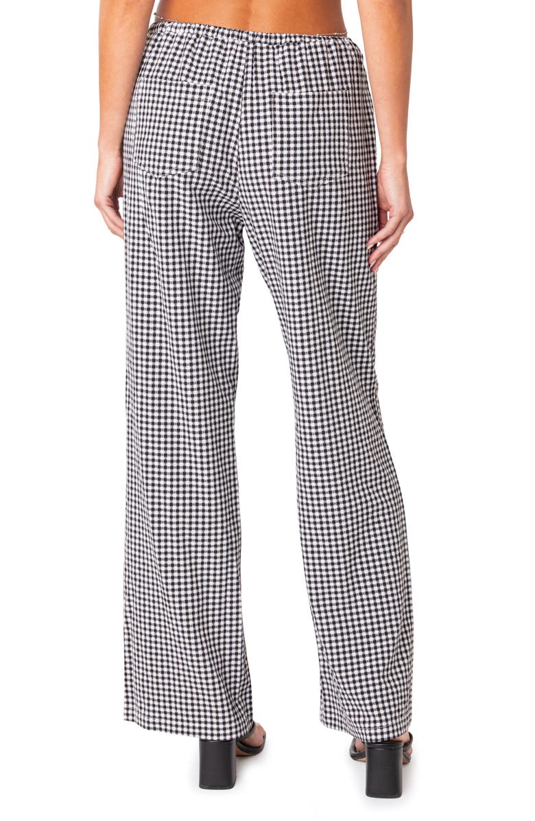 EDIKTED Pasha Plaid Wide Leg Drawstring Pants, Alternate, color,