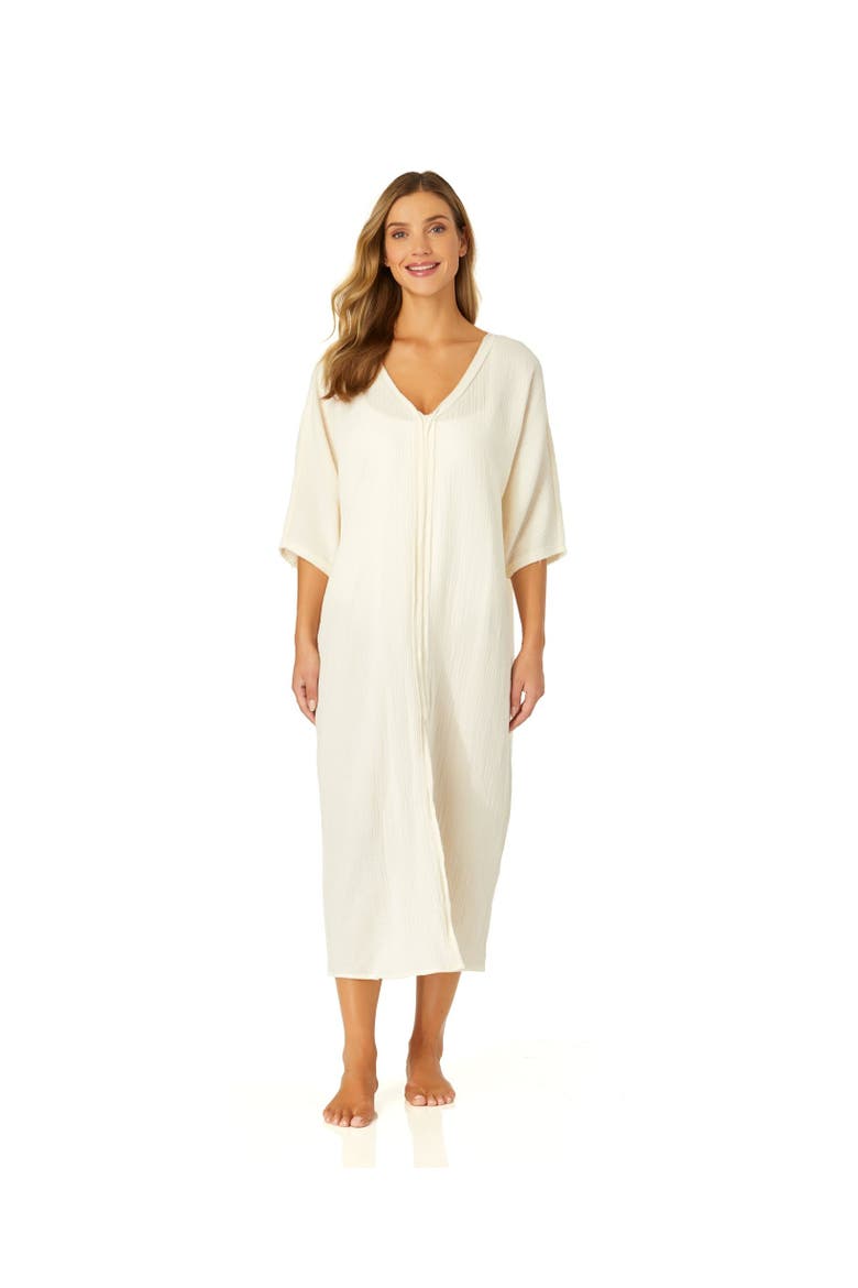 Women's Double V Neck Kaftan Cover Up, Main, color, Gardenia