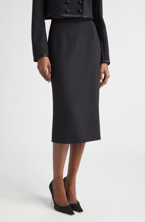 スカート DOLCE & GABBANA Woman Skirt Black F4CXZTFMMHC S8030 Long silk chiffon skirt with belt in Black for Women