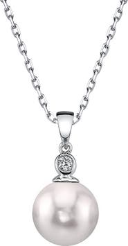 The Pearl Source Akoya Pearl & Diamond Michelle Pendant