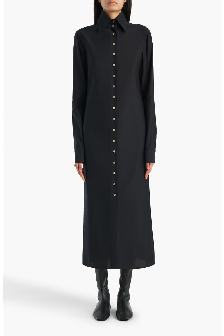 Ivanna Organza Midi Shirtdress, Main, color, BLACK