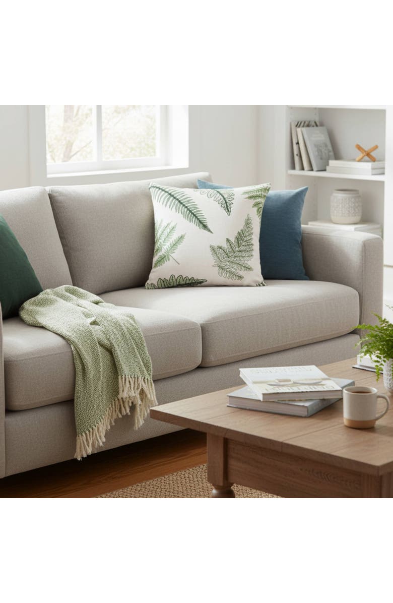 C&F Home Botanical Forest Reversible Striped Graphic Print Woven Throw Pillow, 18" x 18", Alternate, color, Green