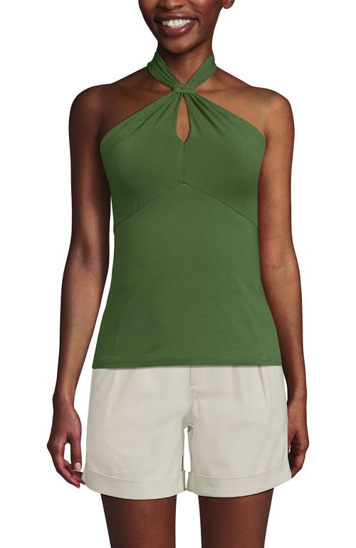 Lands' End Slender Twist Front Halter Top In Green
