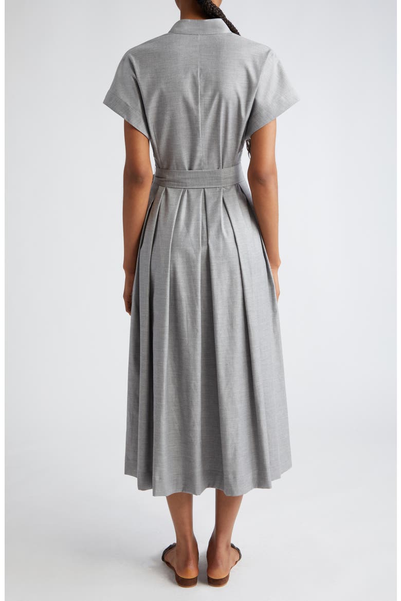 Belted Virgin Wool Blend Shirtdress, Alternate, color, MELANGE LIGHT GRAY