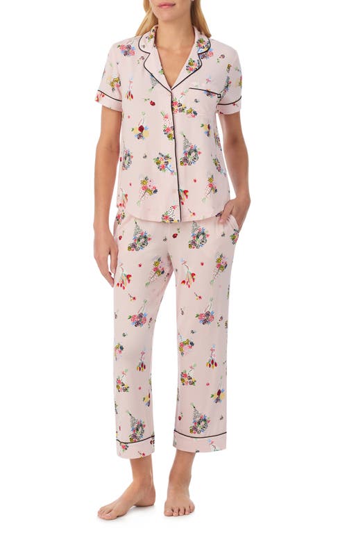 Kate Spade New York Printed Button Front Sleep Shirt In Pink