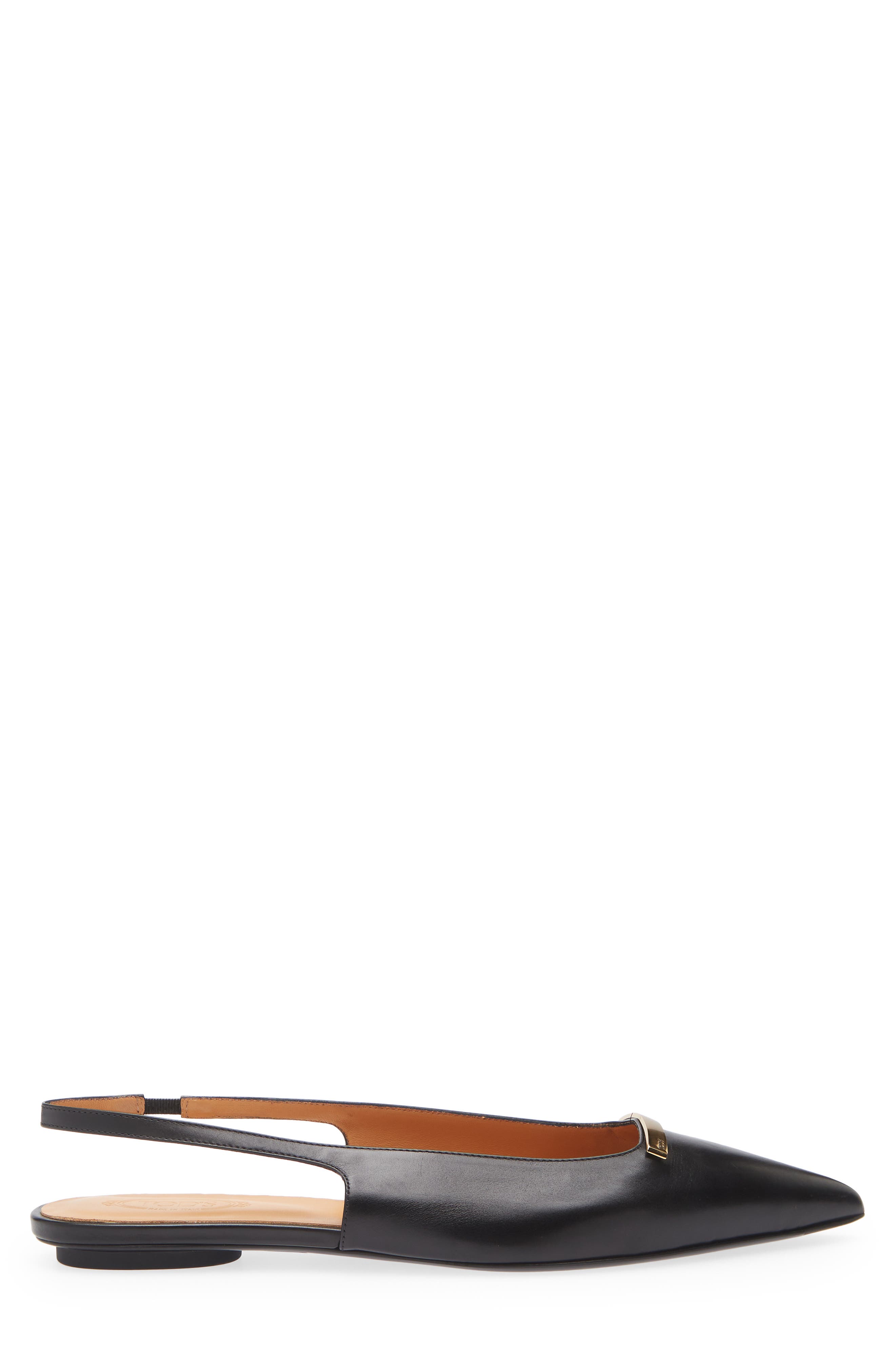 Tod's Barretta Pointed Toe Slingback Flat, Alternate, color, Nero