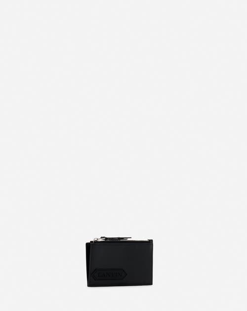 Lanvin Signature Leather Cardholder In Black