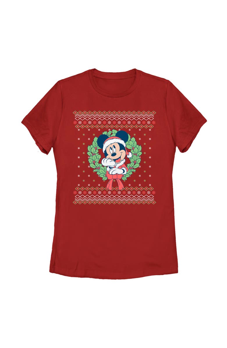 Mickey & Friends Women's Mickey & Friends Christmas Gingerbread Cookies Collage  Graphic T-Shirt, Main, color, Wreath