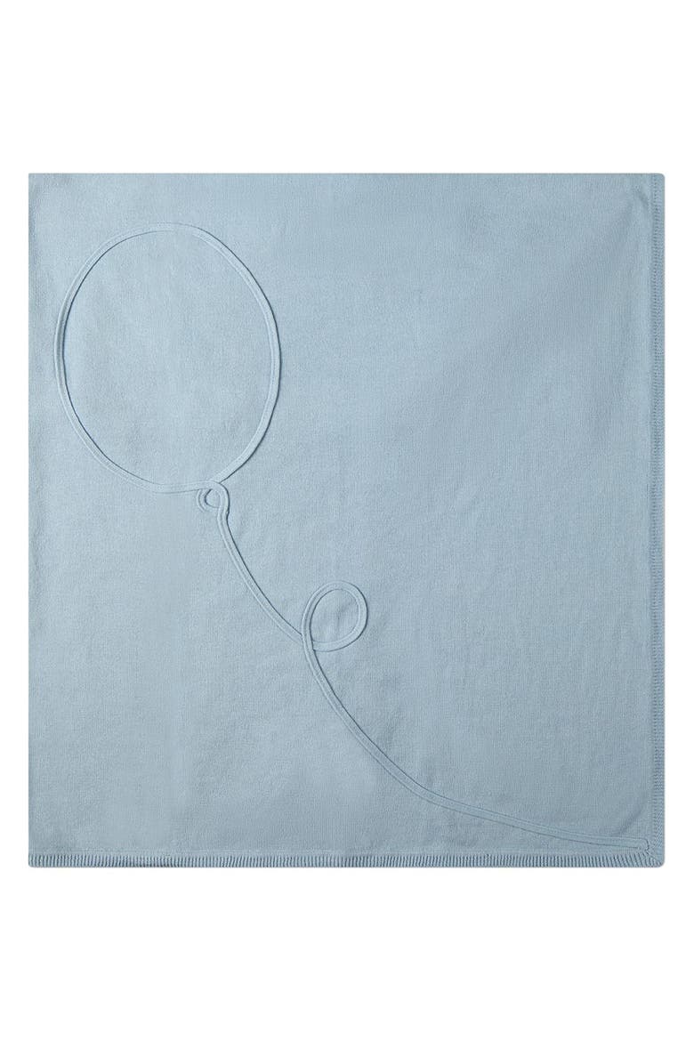 Baby  Sweater Knit Blanket with 3D Balloon Accent, Alternate, color, Blue