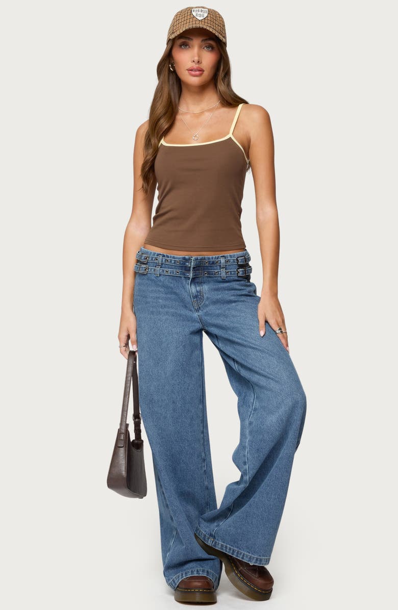 EDIKTED Deanna Crop Camisole, Alternate, color, Brown