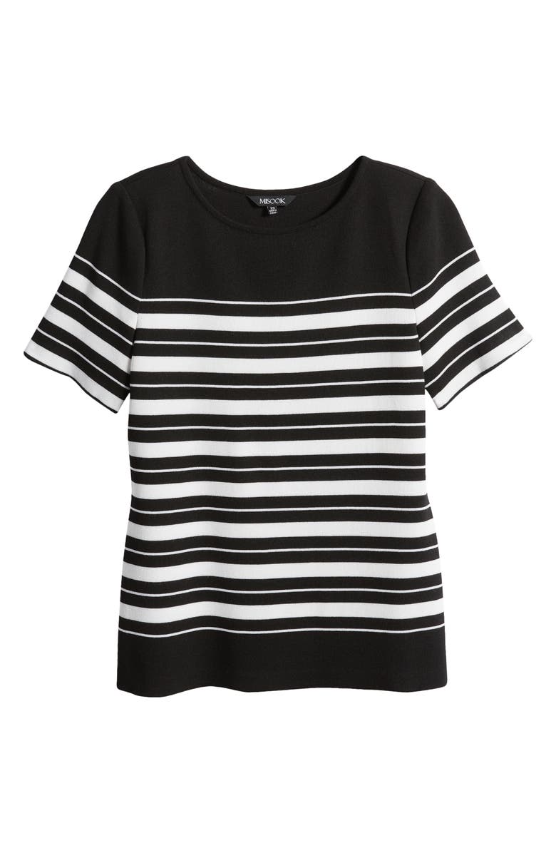 Misook Stripe Soft Knit T-Shirt, Alternate, color,