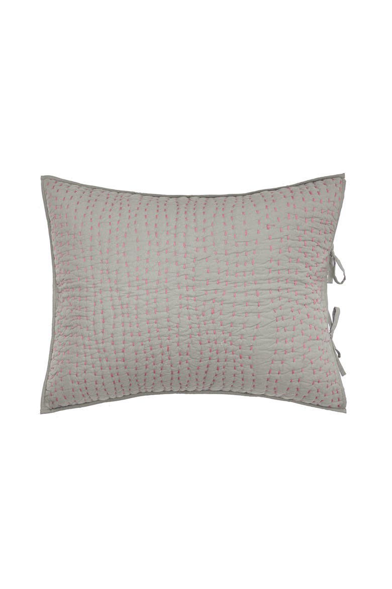 Polly Reversible Cotton Standard Sham 20" x 26", Main, color, Grey