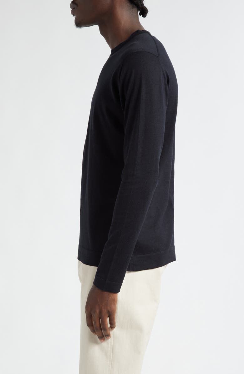John Smedley Weatherby Cotton Sweater, Alternate, color, Black