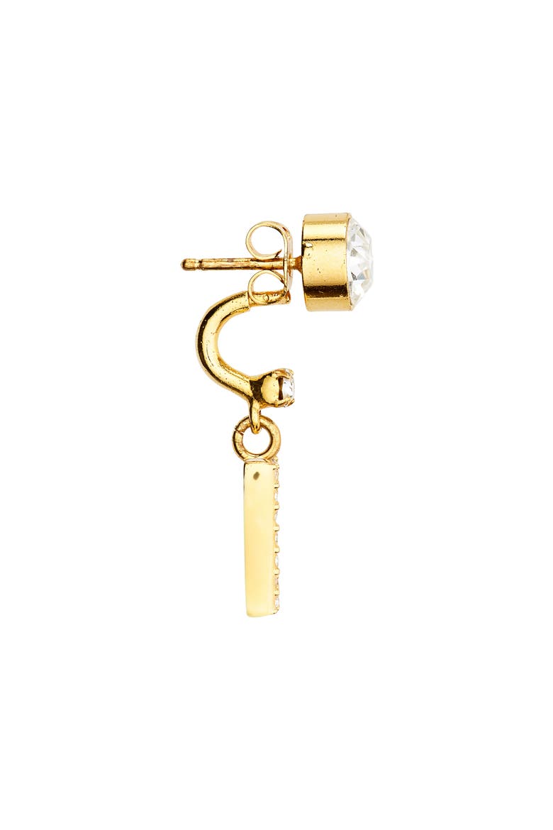 DG Crystal Logo Drop Back Earrings, Alternate, color, ORO