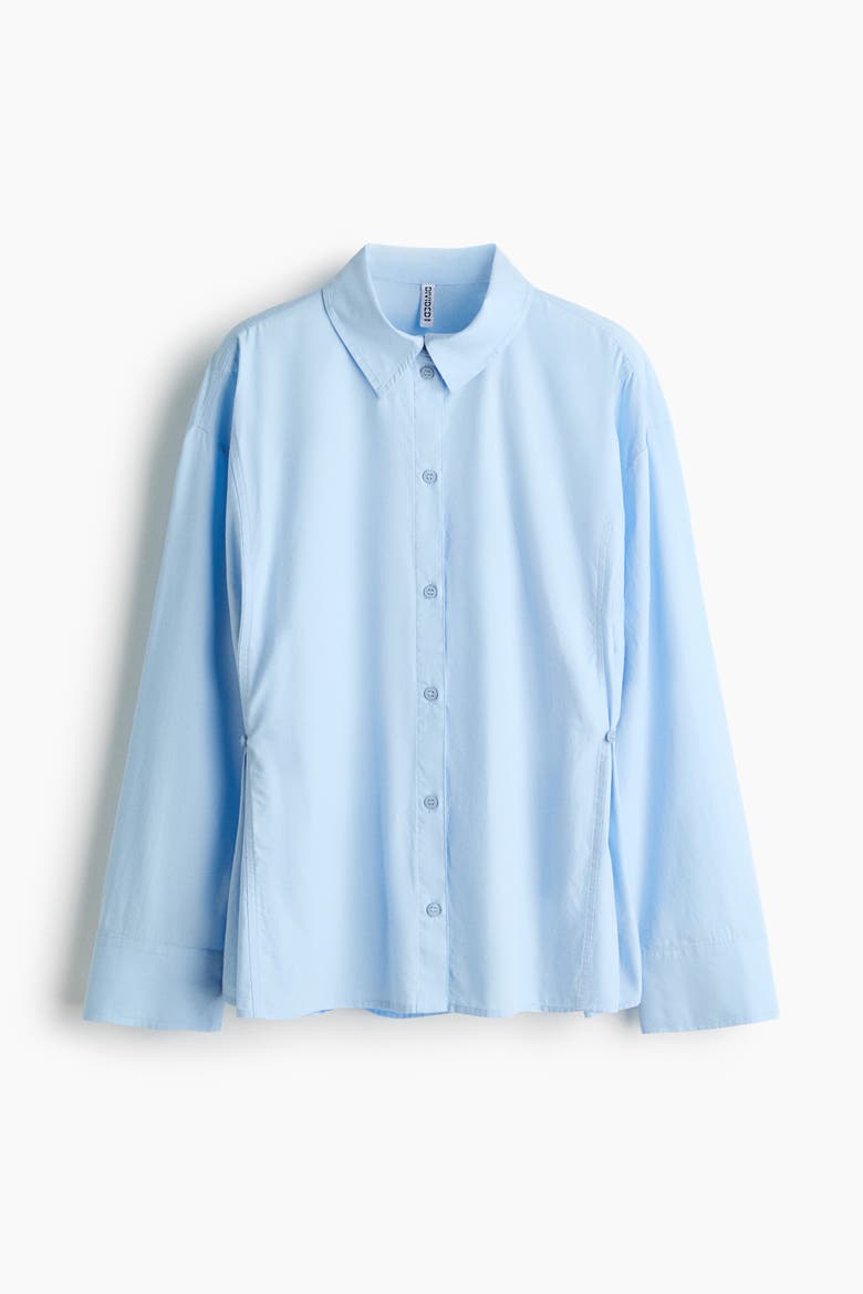 Tapered-waist Poplin Shirt, Alternate, color, Light blue