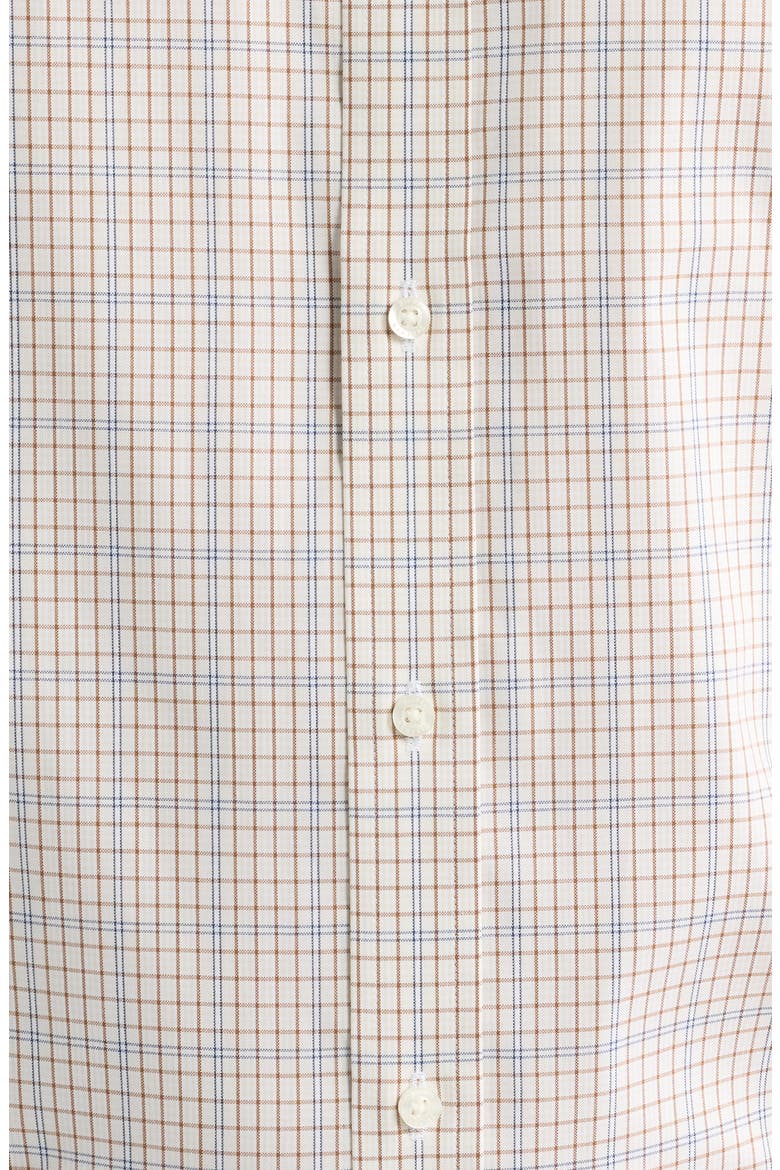 Modern Fit Spread Collar Plaid Pima Cotton Shirt, Alternate, color, CHESTNUT PLAID