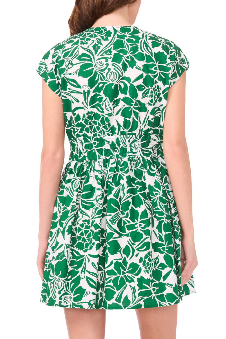 Deep V-Neck Minidress, Alternate, color, HOLLY GREEN