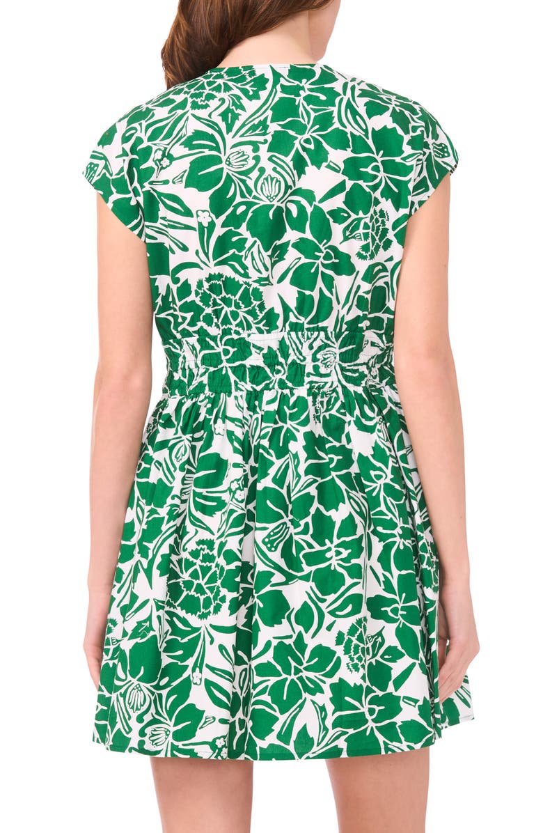 CeCe Deep V-Neck Minidress, Alternate, color, Holly Green