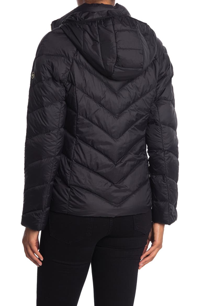 Short Packable Puffer Jacket, Alternate, color, BLACK