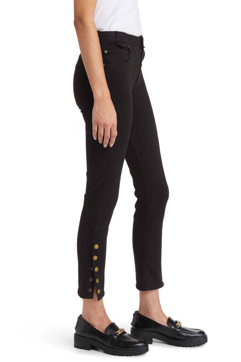 The Snapped Denim Leggings, Alternate, color, BLACK