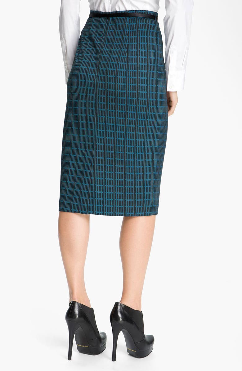 Halogen<sup>®</sup> Belted Ponte Skirt, Alternate, color, Blue Moroccan/ Black Combo