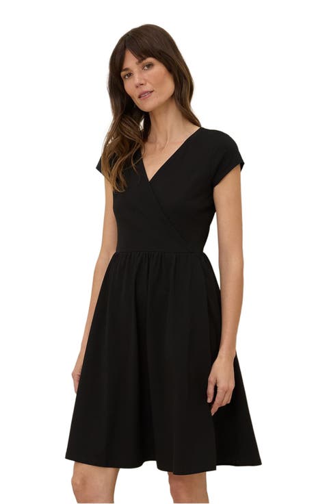 Organic Cotton Fit & Flare Crossover Dress