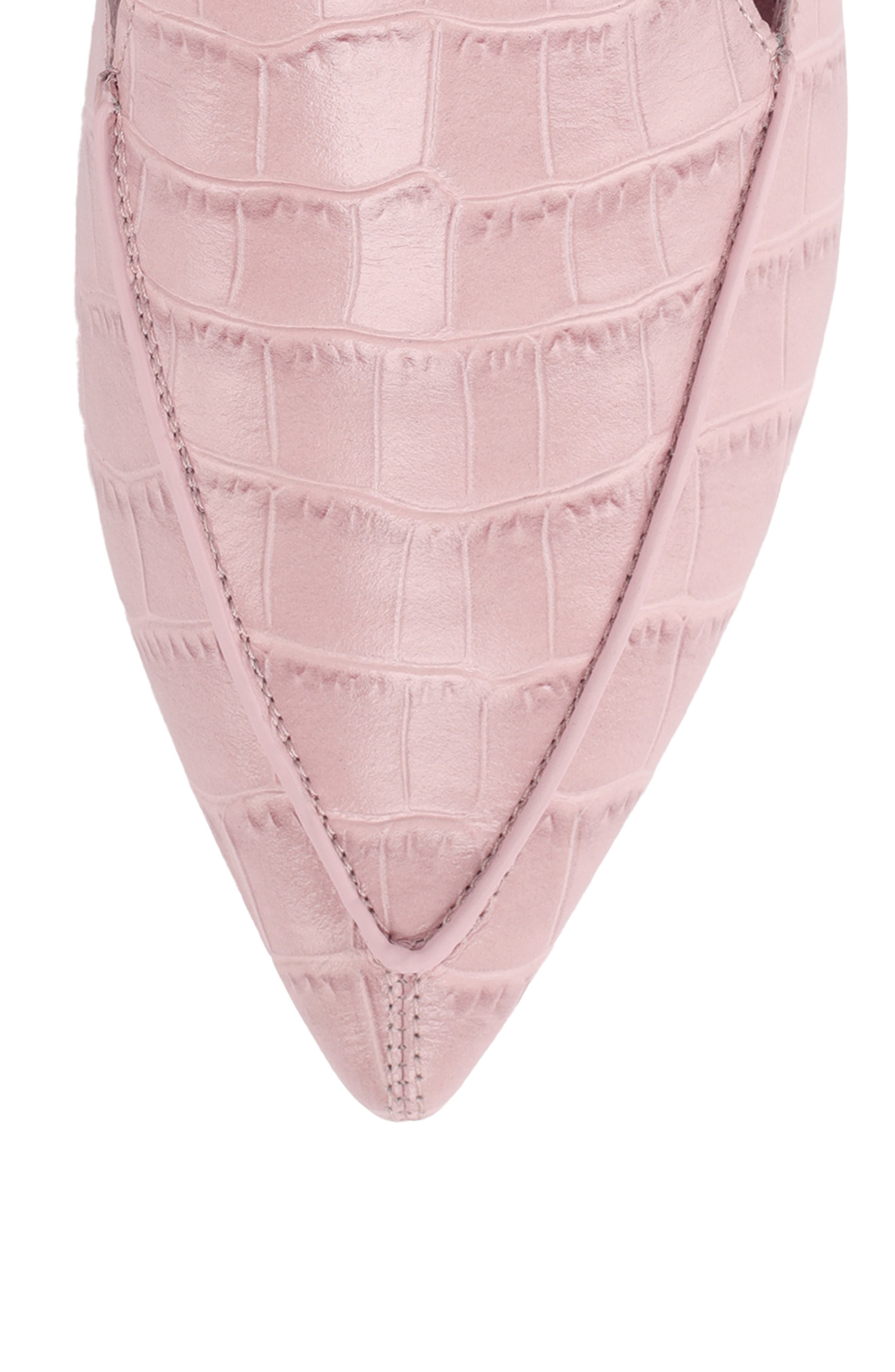 Viona Pointed Toe Loafer, Alternate, color, PINK CROCO
