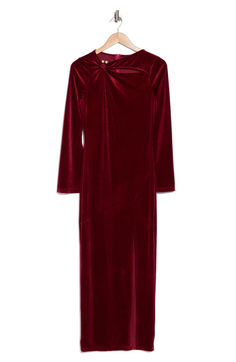 AREA STARS Bea Cutout Long Sleeve Velvet Dress, Alternate, color, 