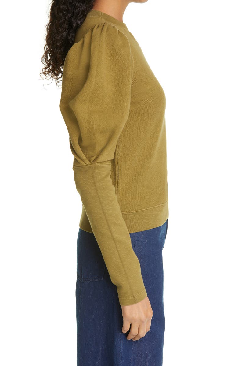 Ulla Johnson Philo Puff Bishop Sleeve Sweatshirt, Alternate, color, 