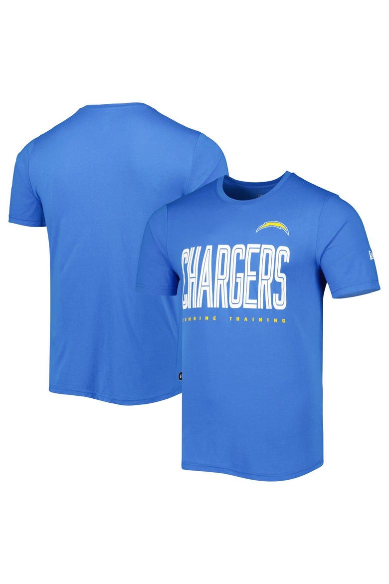 Men's New Era Powder Blue Los Angeles Chargers Combine Authentic Training Huddle Up T-Shirt, Alternate, color, Powder Blue