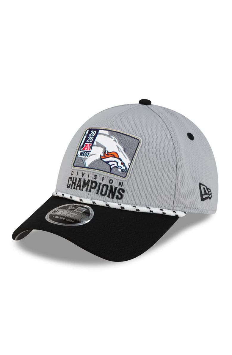 New Era Men
s New Era Gray/Black Denver Broncos 2025 AFC West Division Champions Locker Room Trophy Collection 9FORTY Adjustable Hat, Main, color, Gray