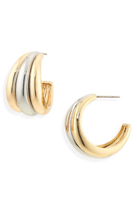 Yvette Two-Tone Hoop Earrings